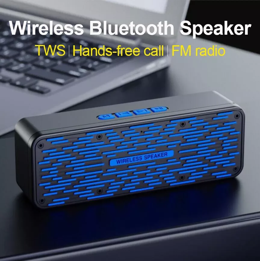 

Portable Bluetooth Speaker, TWS Bluetooth 5.0 Wireless Outdoor Speaker with 3D Stereo Subwoofer, Built-in 2000 mAh Battery