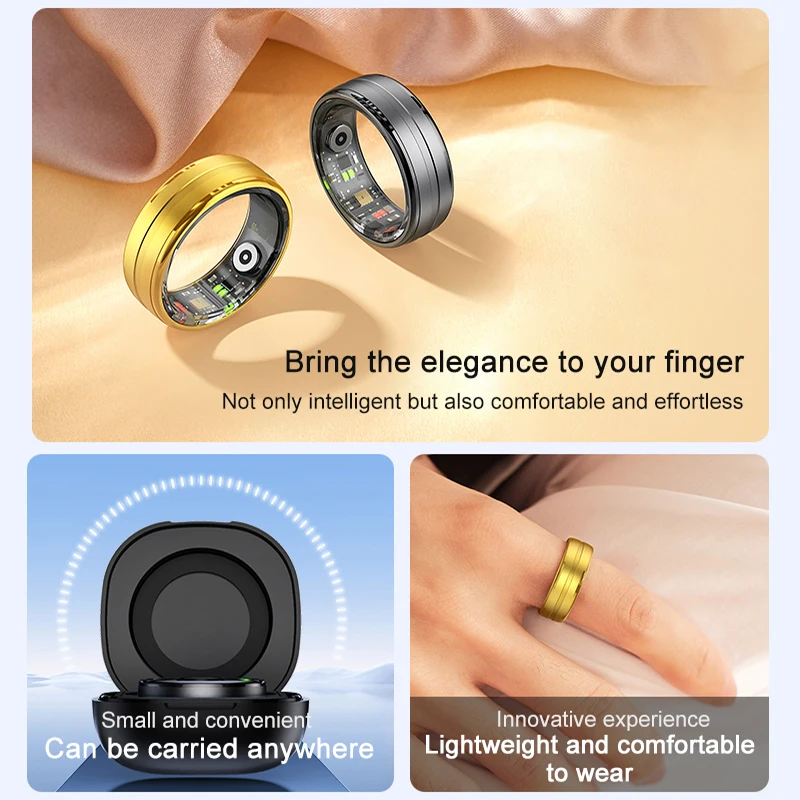 Фото Новое мужское кольцо R06 Smart Ring 2025 для женщин Mluti-Sport Mode Smartring с чехлом для зарядки, трекером фитнеса и сна для Xiaomi №2