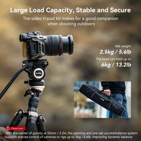 SmallRig CT-210 Профессиональный комплект штатива для видеокамеры Монопод с выравнивающим основанием Жидкостная головка для видеокамеры DSLR