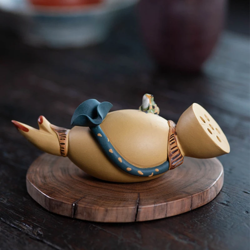 Скульптура из фиолетового песка украшение с распылителем воды для чая лягушкой