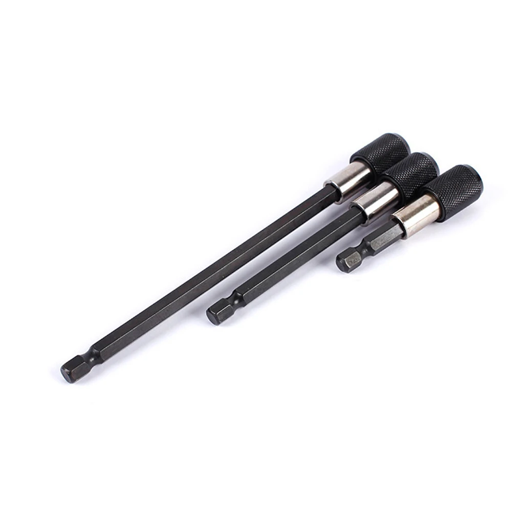 

3 Pcs/set 1/4 Inch Screwdriver Bit Holders Electric Drill Self-locking Bars Hexagon Shank and Socket Woodworking Handtool