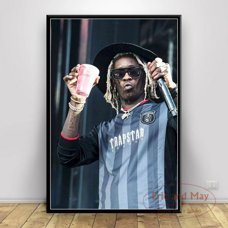 Художественные постеры и принты Young Thug в стиле хип-хоп рэп музыка певец на холсте