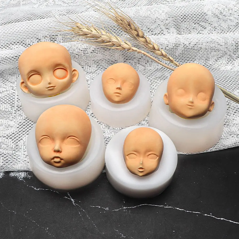 Cake Decorating Candy Baking Baby Face Silicone Molds Clay Head Sculpey 3D Facial Mould Doll Modification Accessories