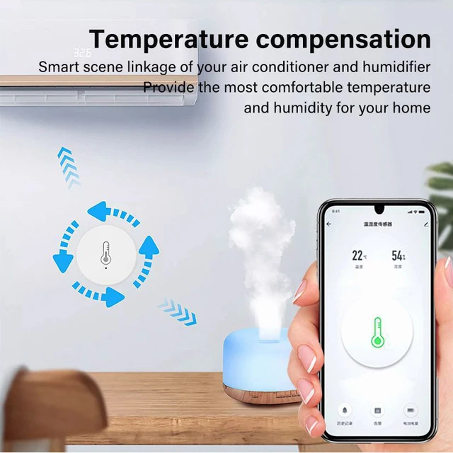 Tuya Smart ZigBee Temperature Humidity Sensor Wireless Smart Life APP Control Alarm System With Zigbee Hub One-key linkage alarm 5