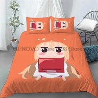 hot sale anime himouto umaru chan 1 duvet cover 2 pillowcases polyester fabric bedding set family boy kid set duvet cover set
