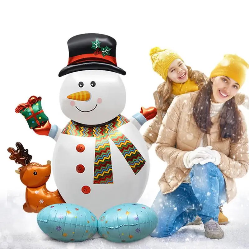 

Party Foil Balloon Ornament Holiday Balloon Decors With Santa Claus Snowman Winter Party Snowman Balloons For Garden Living Room