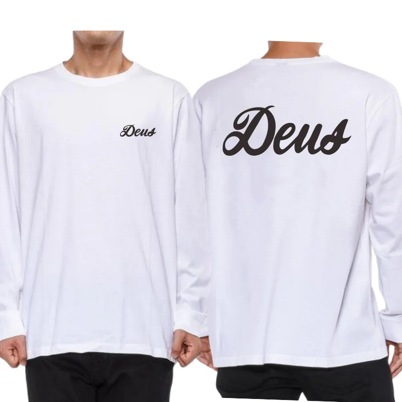 Мужская футболка из чистого хлопка с буквенным принтом Street Harajuku Мотоциклетная DEUS