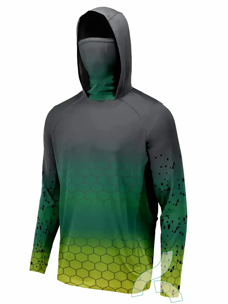 Upf 50 одежда для рыбалки Защита от солнца Толстовка маска все в одном рубашки