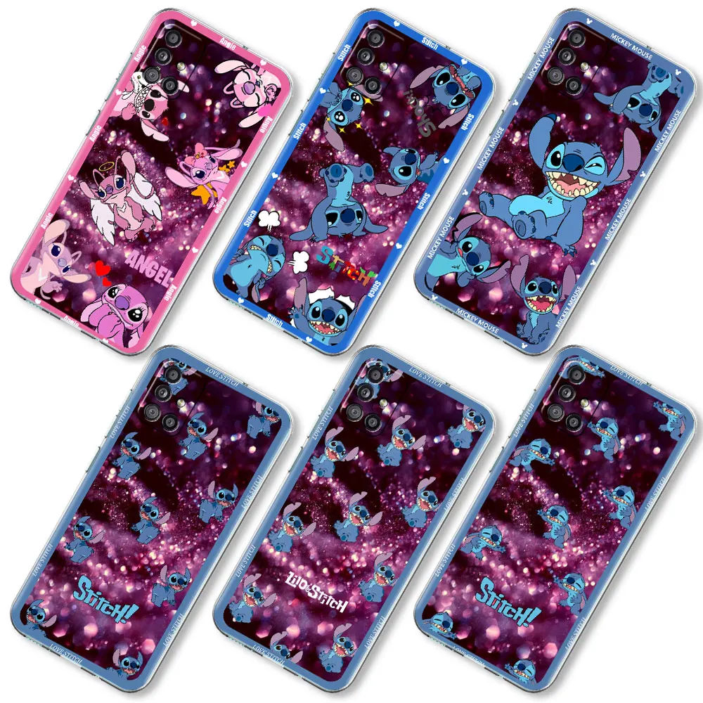 

Sky Lilo & Stitch Case For Samsung Galaxy A52 A12 A51 A72 A54 A14 5G Clear Phone Covers A70 A50 A32 4G A21s Tpu Coque