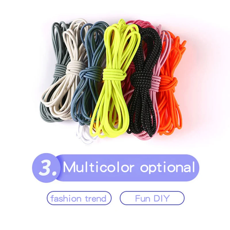 

New Elastic No Tie Shoelaces Semicircle Shoe Laces For Kids and Adult Sneakers Quick Lazy Metal Lock Laces Shoe Strings