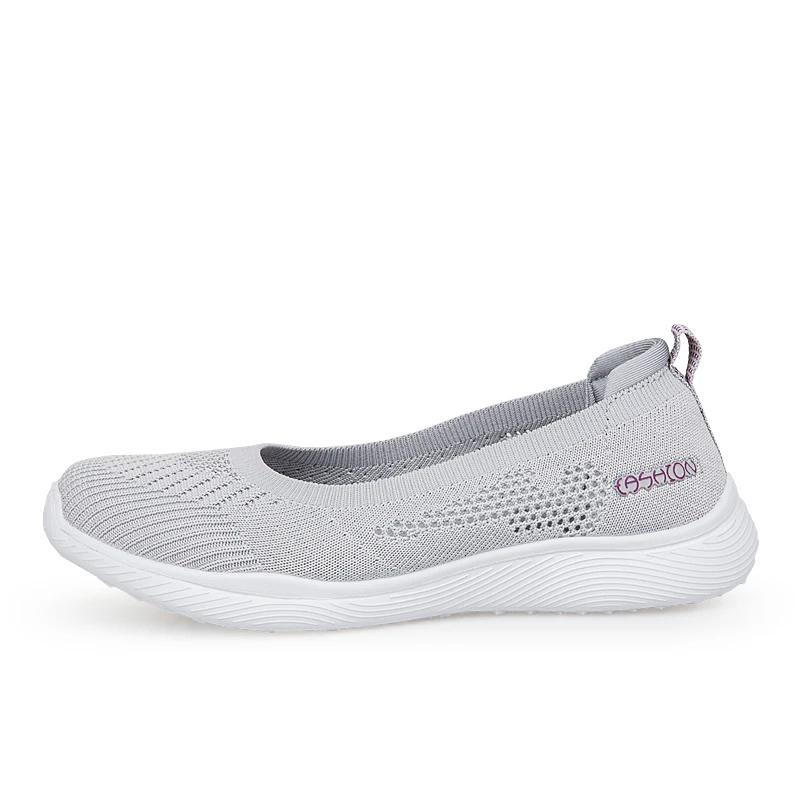 STRONGSHEN Women  Shoes  Summer Flying Woven  Wear-resisting  Non-slip  Comfotrtable Elderly  Walking Shoes Slip-on Mother Shoes