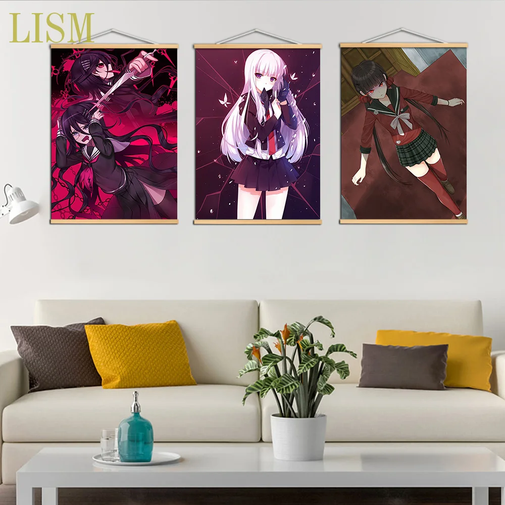 Danganronpa V3 ouma kokichi Nanami ChiaKi Naegi Makoto Аниме Манга настенный постер из массива дерева