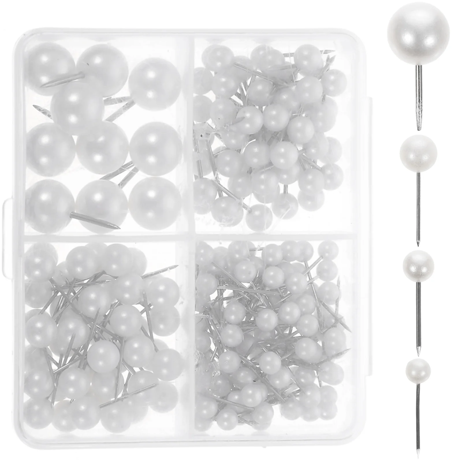 

200 Pcs Embroidery Tools Thumbtack Straight Pin Delicate DIY Pearl Dressmaking Bulletin White Jewelry Office