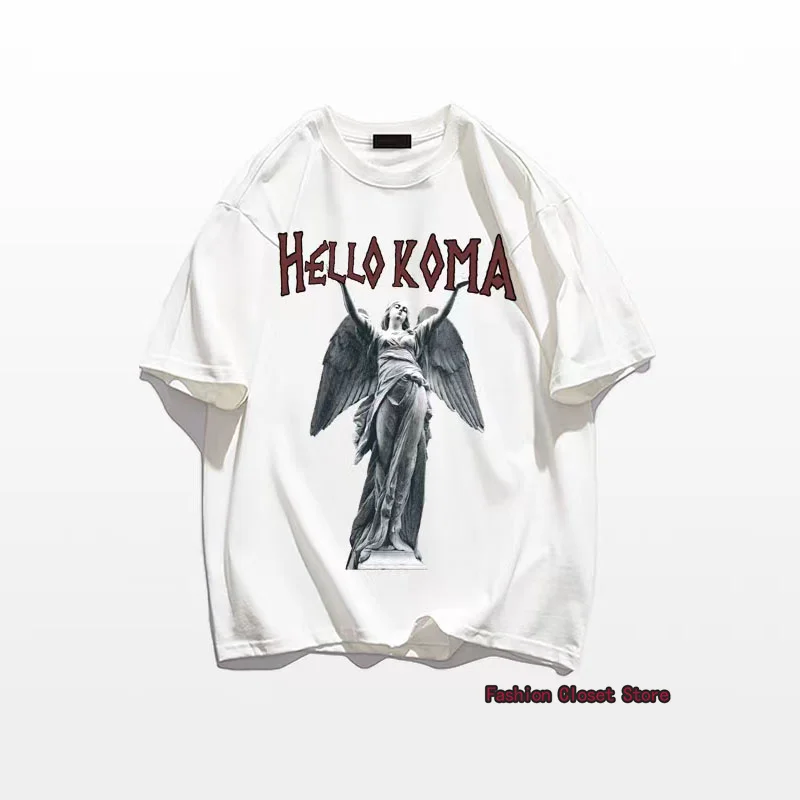 

Футболка мужская с коротким рукавом, модная тенниска с круглым вырезом, хлопковая майка с принтом статуи Свободы, Свободный Топ оверсайз, ле...