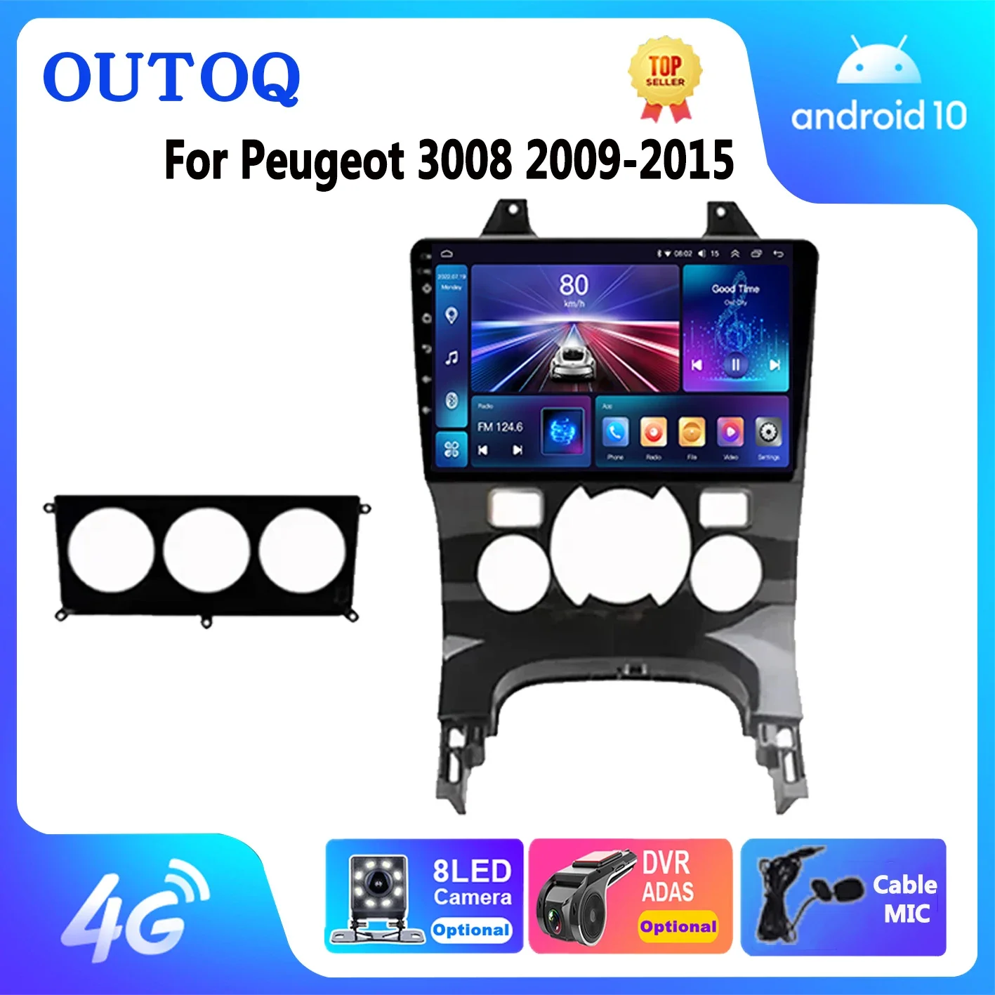 Автомагнитола на Android мультимедийный проигрыватель для Peugeot 5008 3008 2009-2015 навигация