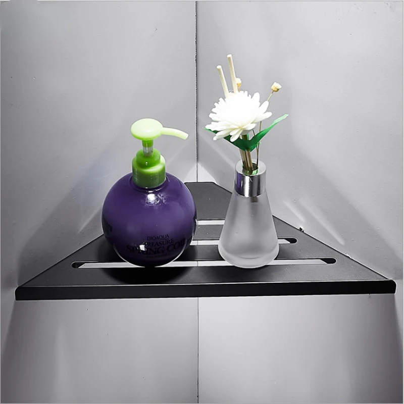 

Bathroom Shelves Black Stainless Steel 304 Wall Bathroom Shower Shampoo Rack Bathroom Accessories Shelves Storage Rack