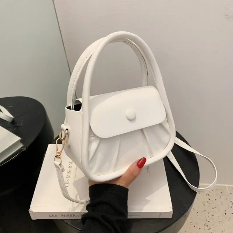 

Retro Women Shoulder Bag PU Leather Casual Simple Fashion Ladies Travel Office Solid Color Handbag 2023 Spring New