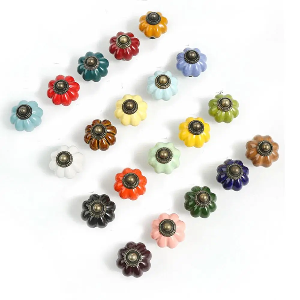 Простая керамическая ручка в виде тыквы с одним отверстием винтажные дверные