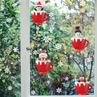 deer snowflake christmas wallpaper electrostatic paste coffee shop glass paste double sided visual decoration wall paste