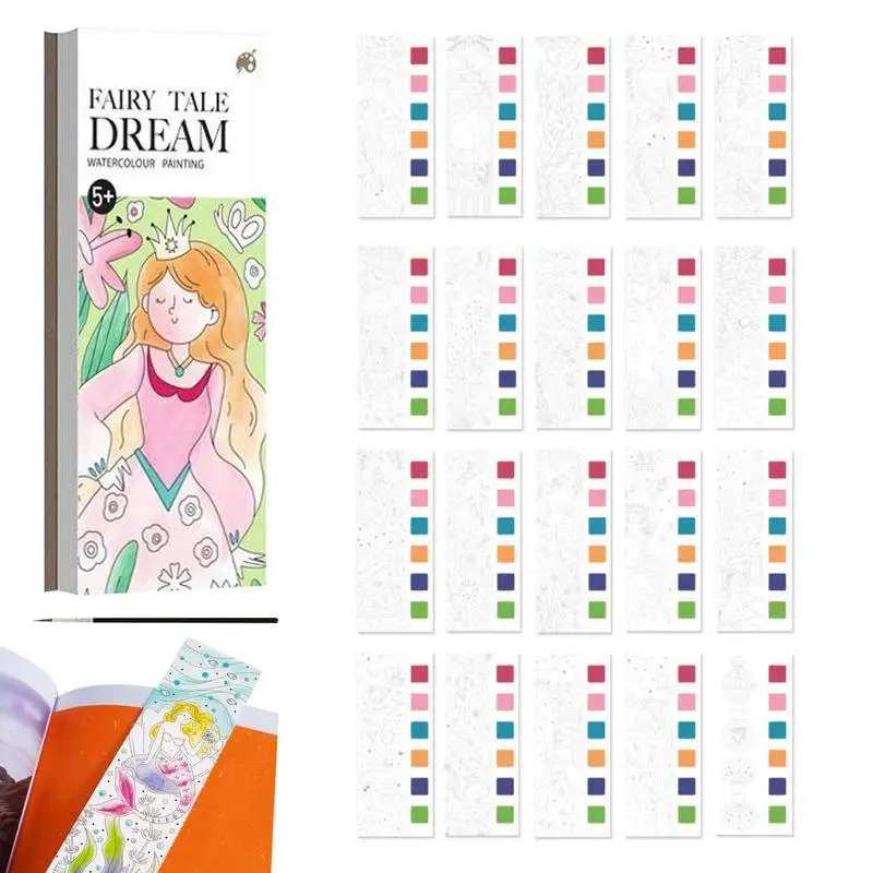 

Watercolor Book For Kids Mini Watercolor Book Party Favors 20 Picture Creative Garden Paint Kit Wear Resistant Clear Texture