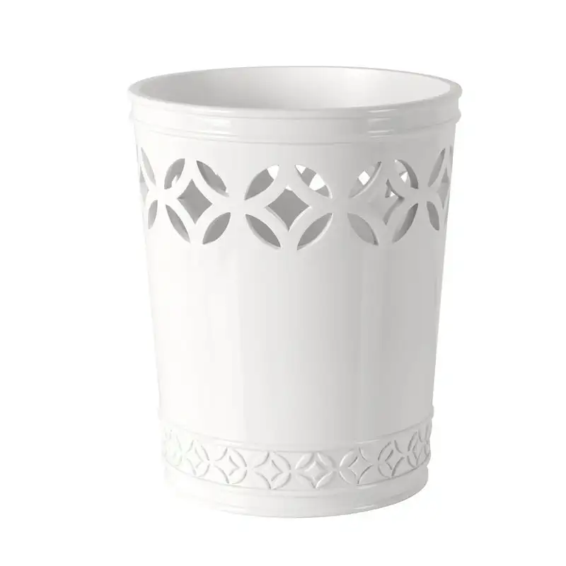 

gal Cayden Cut-Out Embossed Bathroom Trash Can, White