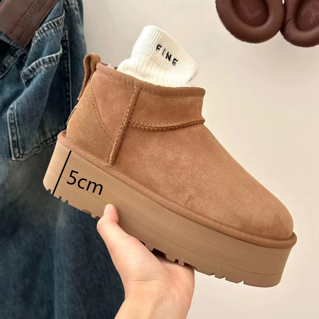 

2023 дизайнерские зимние ботинки на меху для снежной погоды, женские и мужские классические ультрамаленькие Роскошные Брендовые женские ботильоны на платформе и высоком каблуке