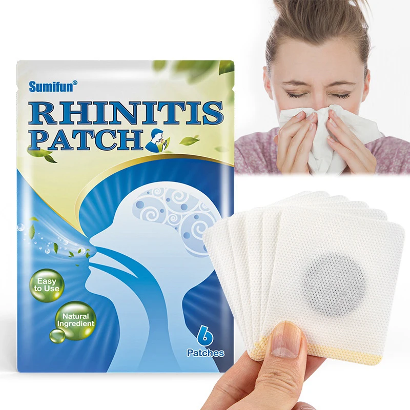 

6Pcs/Bag Rhinitis Patch Treatment Plaster Nasal Antipruritic Throat Soothing Sticker For Nasal Congestion Sneezing Dry Throat