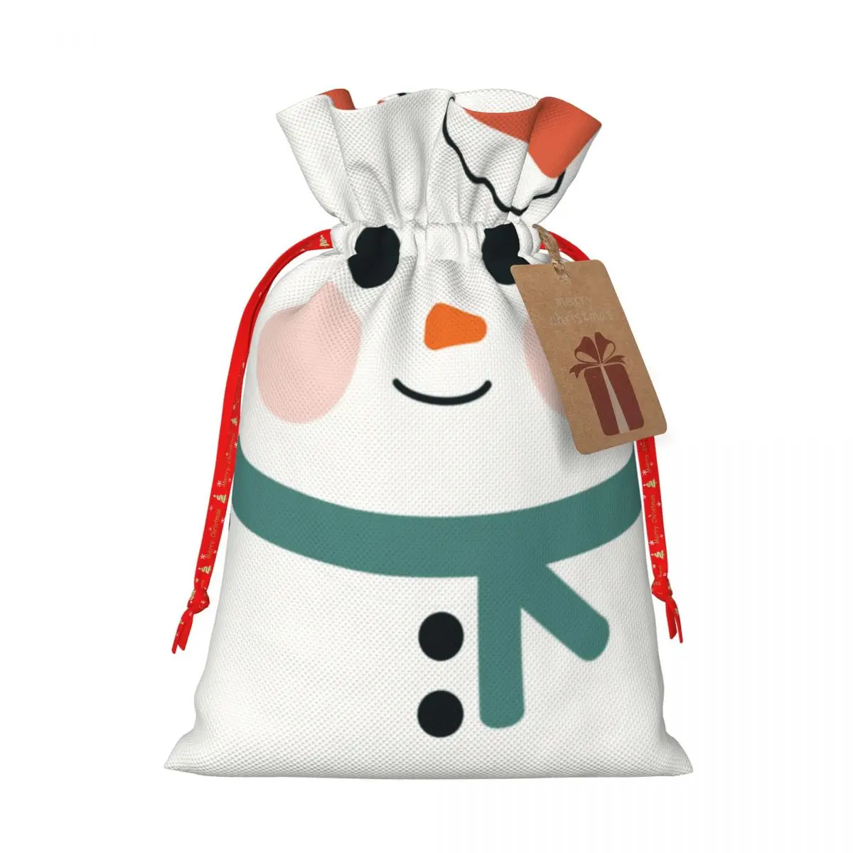 

Burlap Christmas Gift Bag Jewelry Packaging Bags Wedding Party Decoration Drawable Bags Snowman