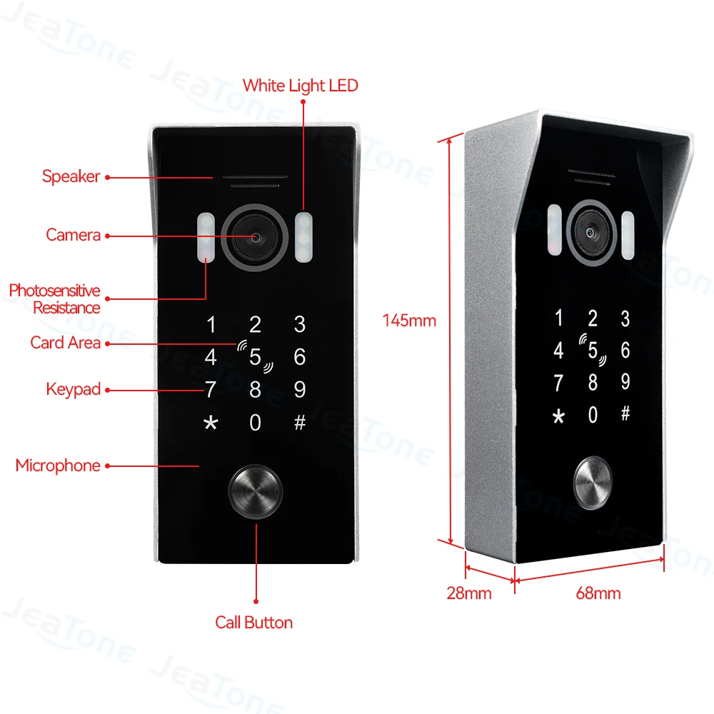 JeaTone Tuya Smart APP видео телефон двери RFID карта клавиатура 960P домашний открытый