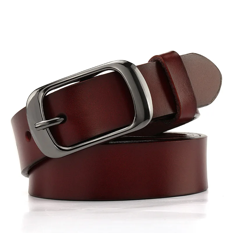 Fashion Women's Belt Lady Fashion Classic Brand Design Genuine Leather Belt Woman Luxury Oil Wax Cow Leather Belt Female