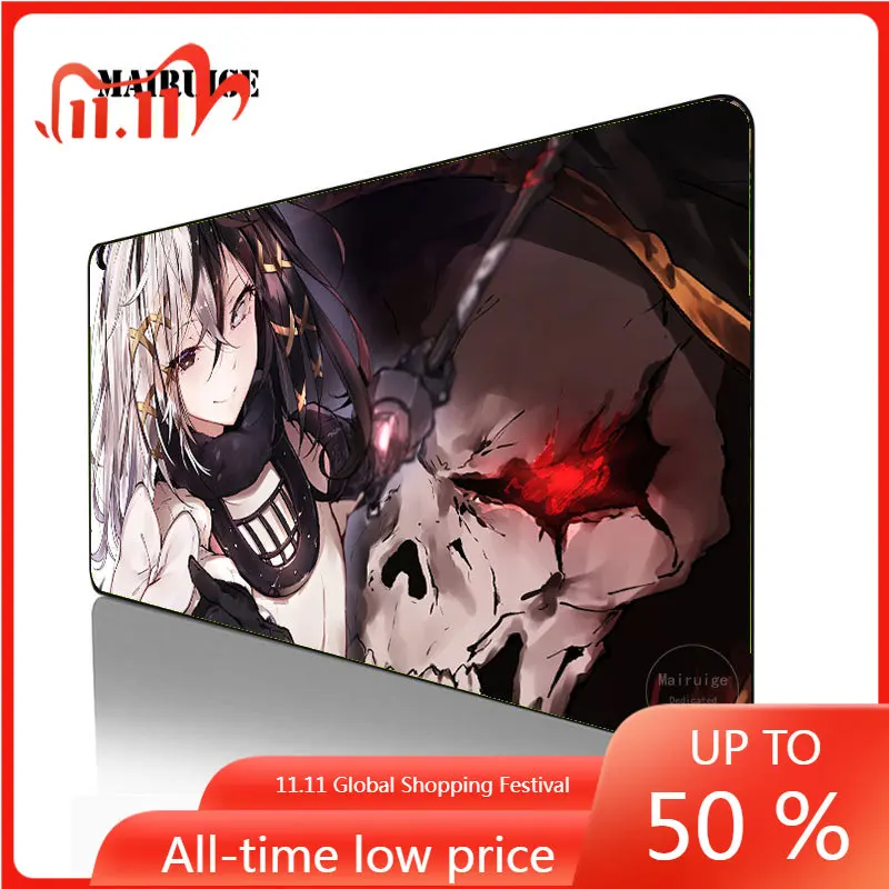 

Anime Overlord albedo XXL Mouse pad HD Print Computer Gamer Locking Edge 40X90MM Mousepad XL Keyboard PC Mice Mats Pad for csgo