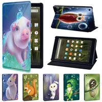 case for amazon fire 7 579th gen fire hd 8 10 tablet adjustable folding stand cover animal series pattern case