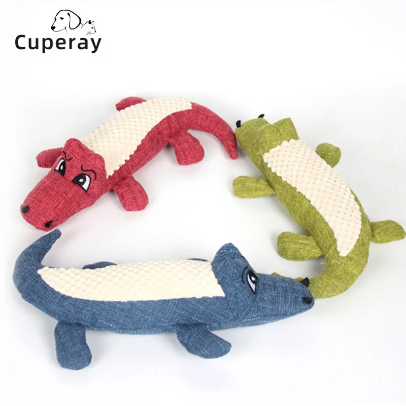 

Плюшевая льняная игрушка для домашних животных, собак, кошек, скрипучая мягкая игрушка в форме крокодила, собака, устойчивая к укусам, моляр...