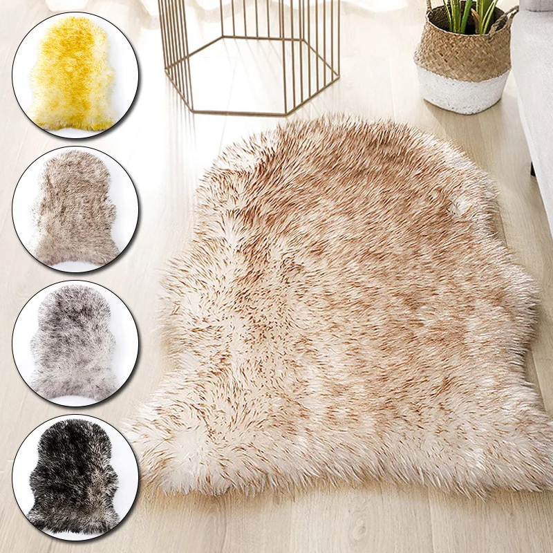 

Soft Artificial Sheepskin Rug Carpet Chair Cover Artificial Wool Warm Hairy Carpets Skin Fur Area Rugs For Bedroom Living Room
