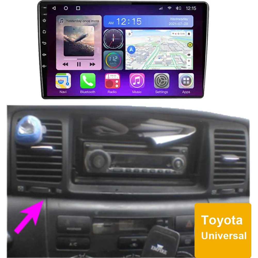 2Din Android 10 Карплей Кар Мультимедийный плеер Радио Стерео для Toyota Corolla Vios Yaris Универсальная навигация GPS IPS Головное устройство.
