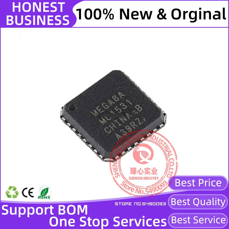 ATMEGA8A-MU VQFN-32 новый оригинальный MCU AVR 8KB, 512B EE 16MHz 1KB SRAM