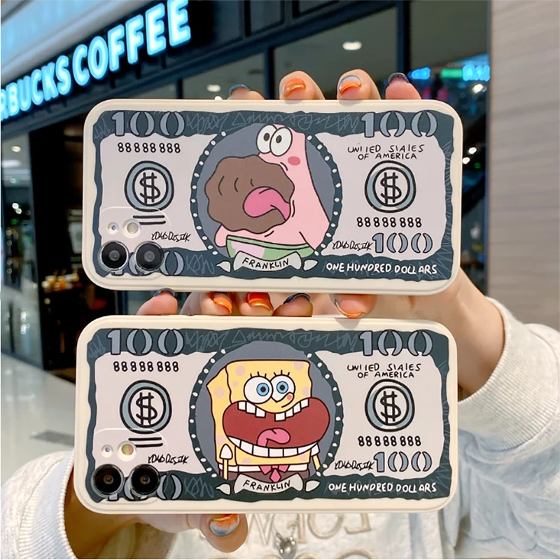

SpongeBob-Patrick-Star Funda Phone Case For iPhone 11 13 12 Pro Max 12 13 Mini X XR XS MAX SE 2020 7 8 6s Plus Celular Silicone