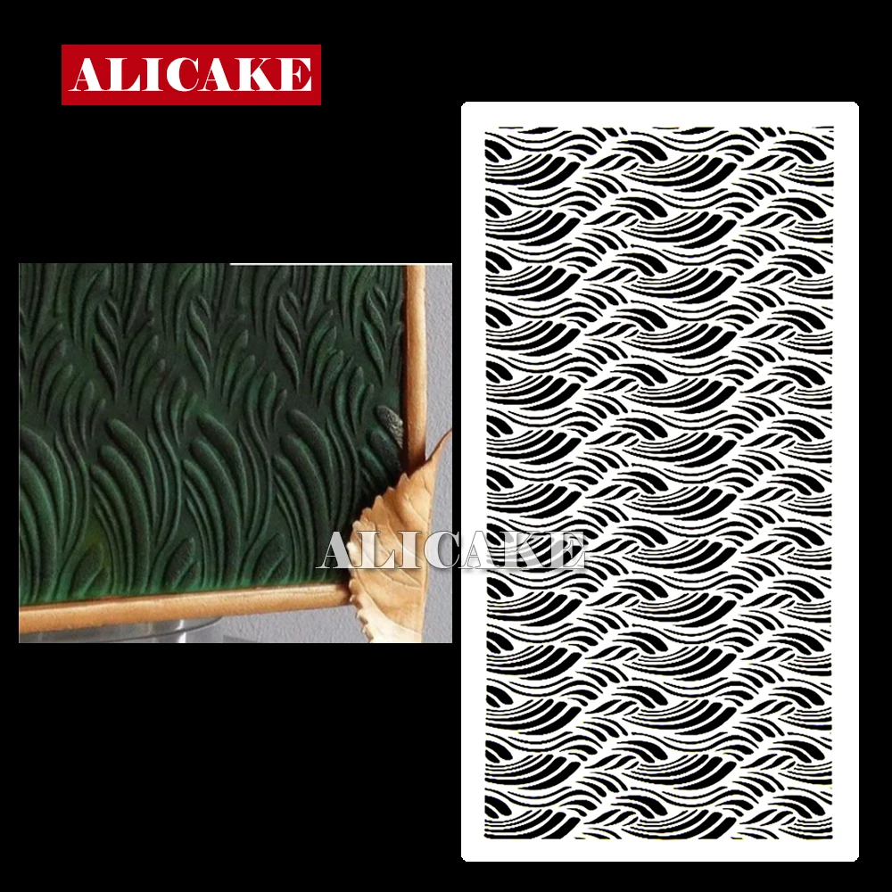 

Трафарет для украшения торта, Цветочный, морской волны