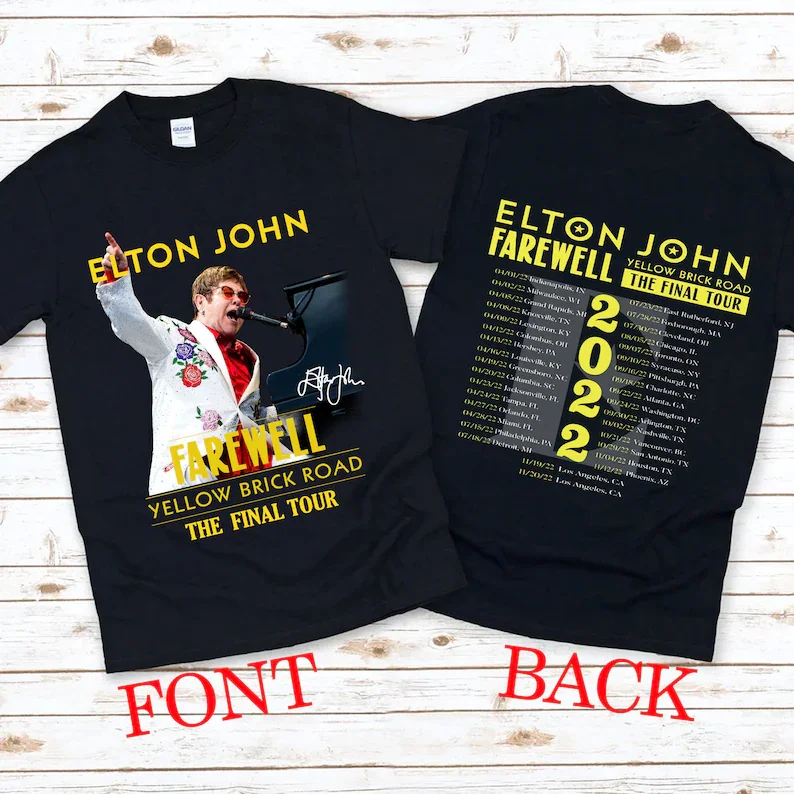 

Elton John Farewell Tour Yellow Brick Road The Final Tour 2022 T-Shirt Elton John Farewell Tour 2022 T-Shirt