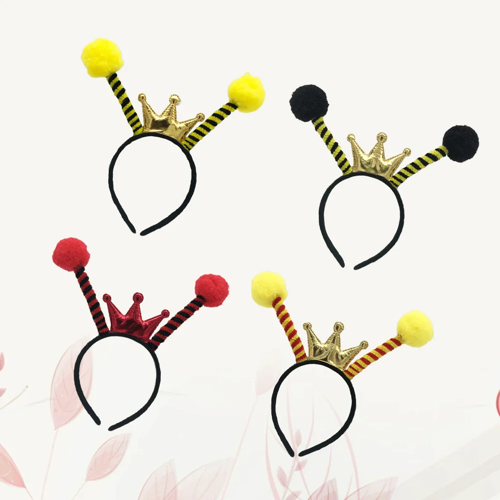 4 Pcs Hair Decoration Band Bee Crown Headdress Cosplay Accessories Halloween Costumes