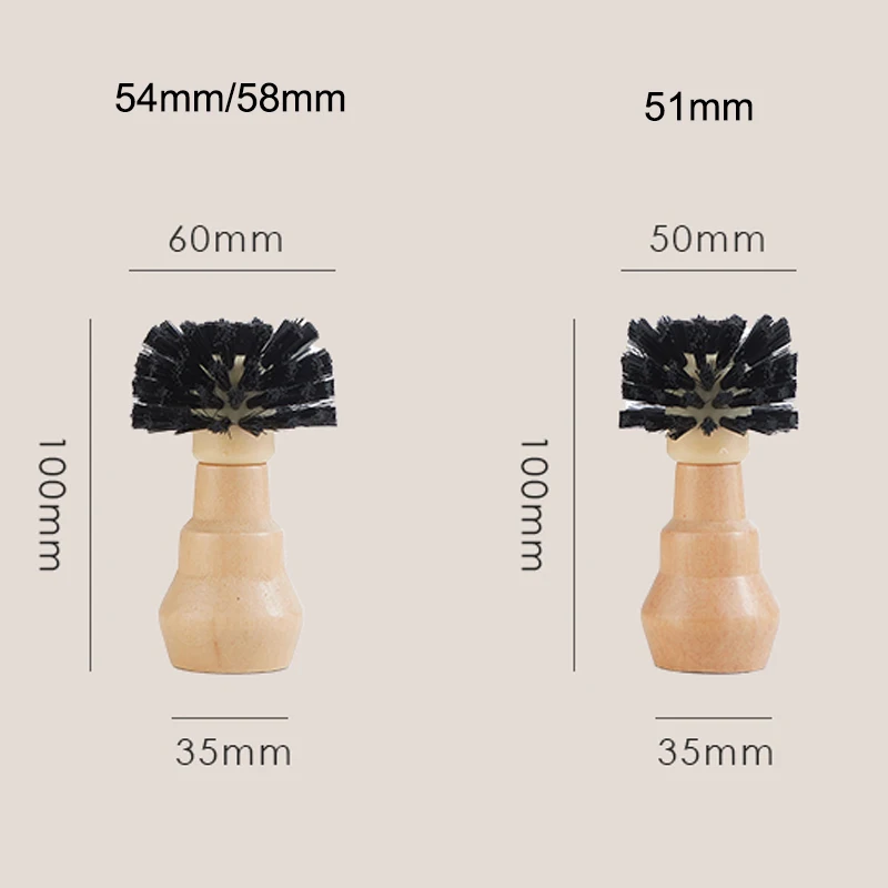 51mm 54mm 58mm Portafilter Tamper Cleaning Brush, Barista Espresso Coffee Cleaning Brush Tool with Wooden Handle images - 6