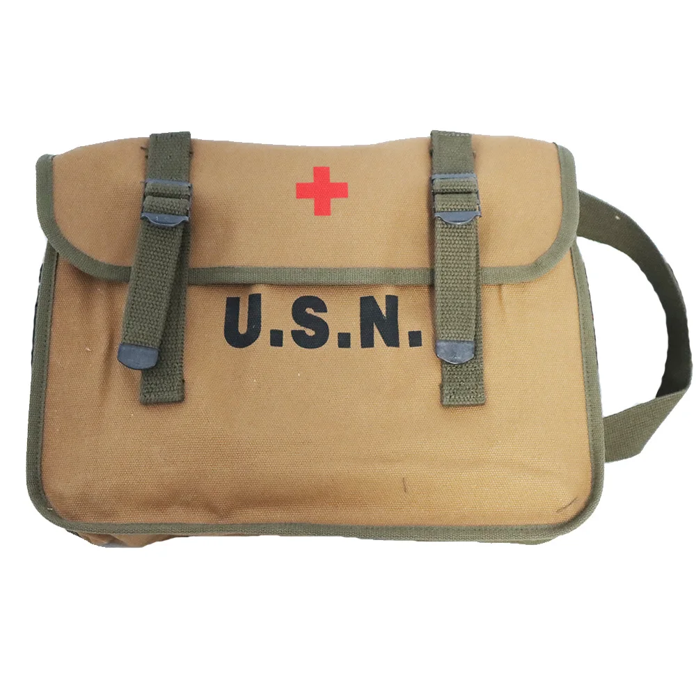 Retro WW2 USN First Aid Kit Bag Medical Mochila Military Running Satchel Storage Survival Pack US Army Sling Shoulder