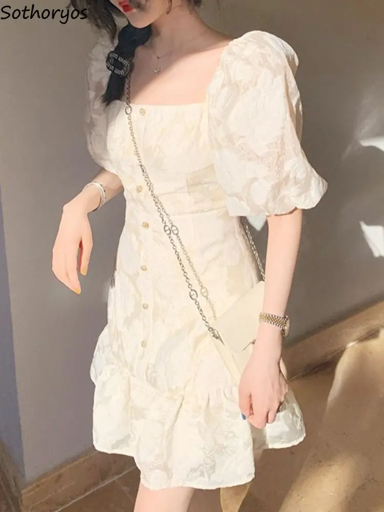 

Женские платья в Корейском стиле для отдыха простые элегантные летние студенческие Вышитые тонкие удобные шикарные модные классические ди...