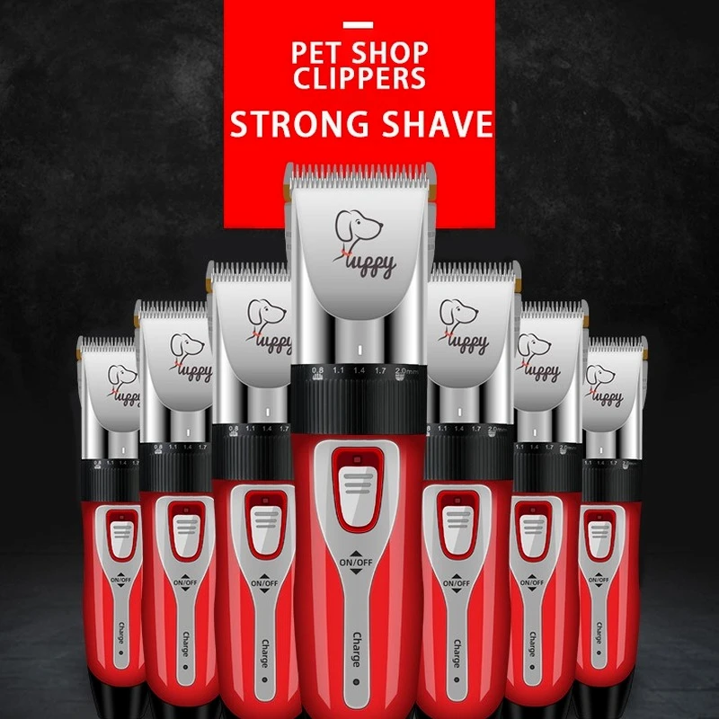 

Pet Electric Pusher Dog Cat Pet Puppy Hair Shaver Hairdresser Dog Hair Clipper USB Chargeble Battery Dog Haircut Machine Red