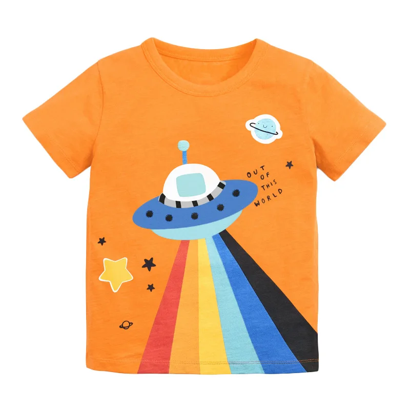 

2-7 Summer Children'S Clothing Cotton Tees KidsTops Cartoon T-Shirt for Kids Boy Short Sleeve O-Neck Beach Kid T-shirt for Girls
