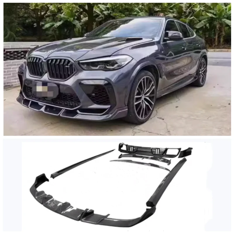 

For BMW X6M F96 2019-2023 High Quality Carbon Fiber Bumper Front Lip Rear Diffuser Side Skirt Spoiler Exhaust Body Kit