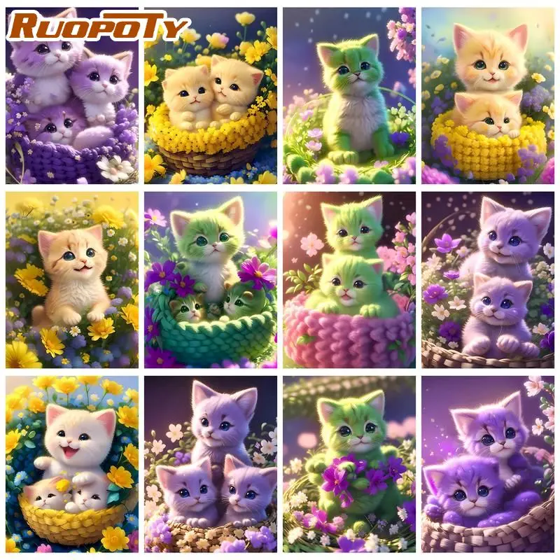 

RUOPOTY DIY Diamond Painting 5d Animal Full Square Drill Diamond Embroidery Cross Stitch Handicraft Wall Art Home Decor