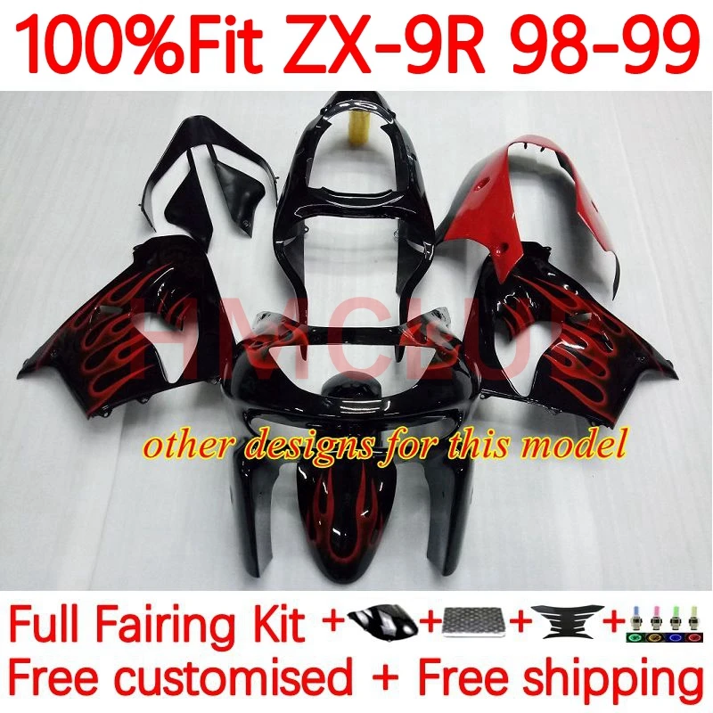 Инъекционный корпус для KAWASAKI NINJA ZX9 ZX 9R 9 R 900 CC 900CC ZX900 ZX9R 1998 1999 ZX-9R 98 99 OEM обтекатель