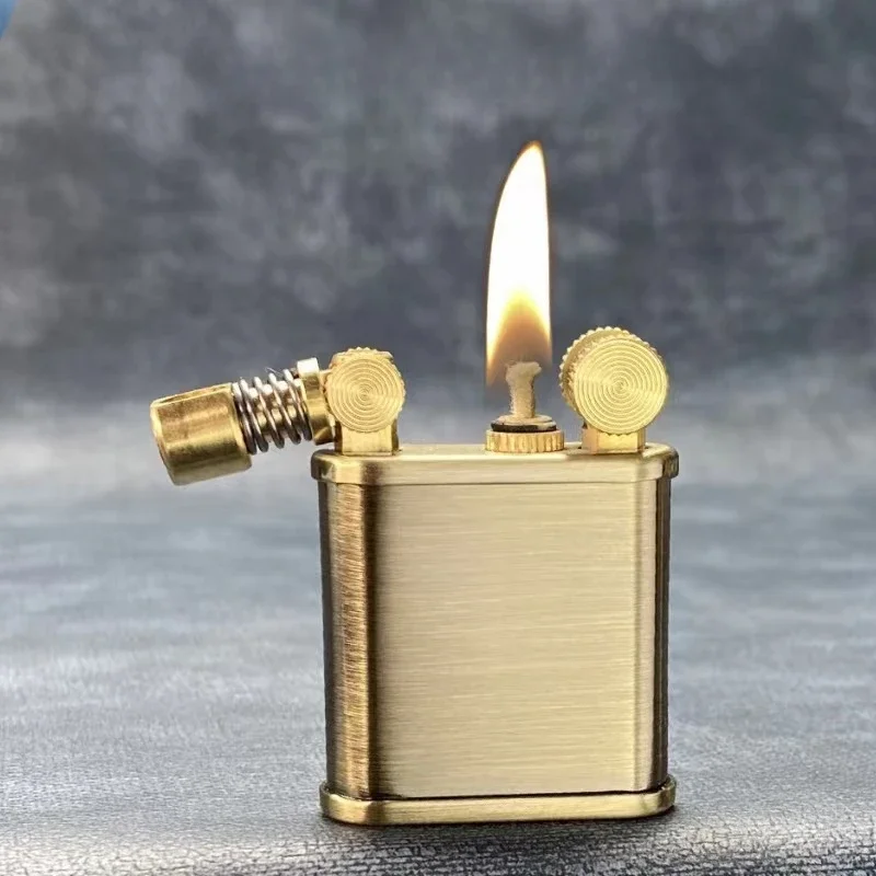 ZORRO керосиновая Зажигалка из чистой меди креативный вращающийся шлифовальный