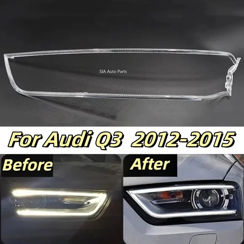 

Трубка DRL для Audi Q3 2012 2013 2014 2015, акриловая трубка, направляющая полоса света, полоса DRL, дневные ходовые огни, ангельские глазки
